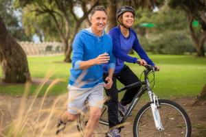 older couple exercising